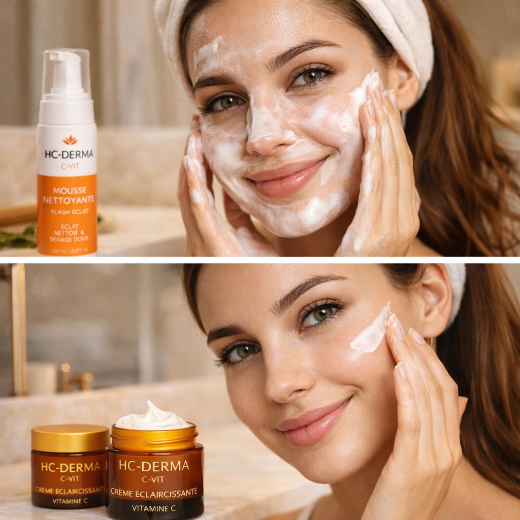 Pack Éclat Vitamine C – Mousse Nettoyante + Crème Éclaircissante