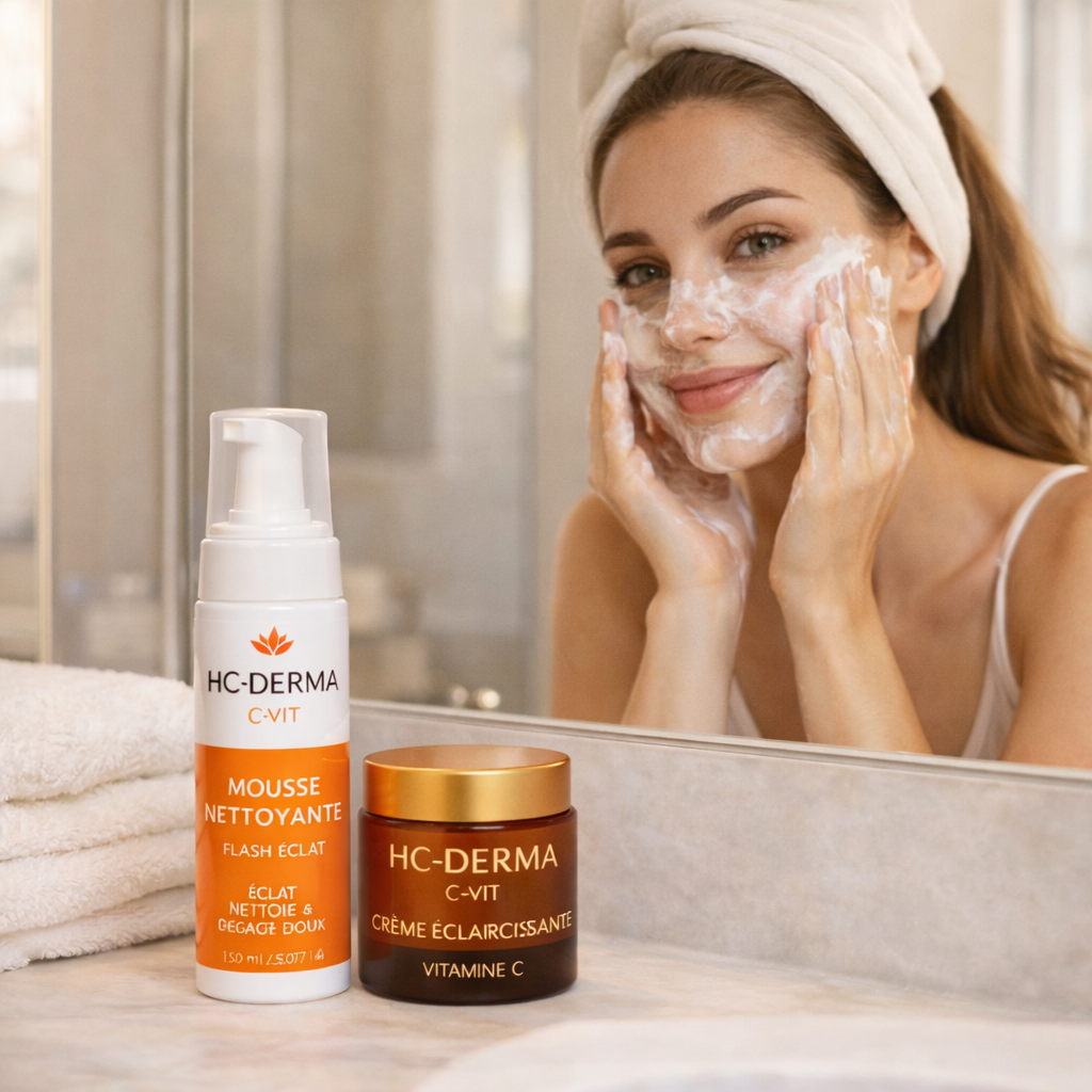 Pack Éclat Vitamine C – Mousse Nettoyante + Crème Éclaircissante
