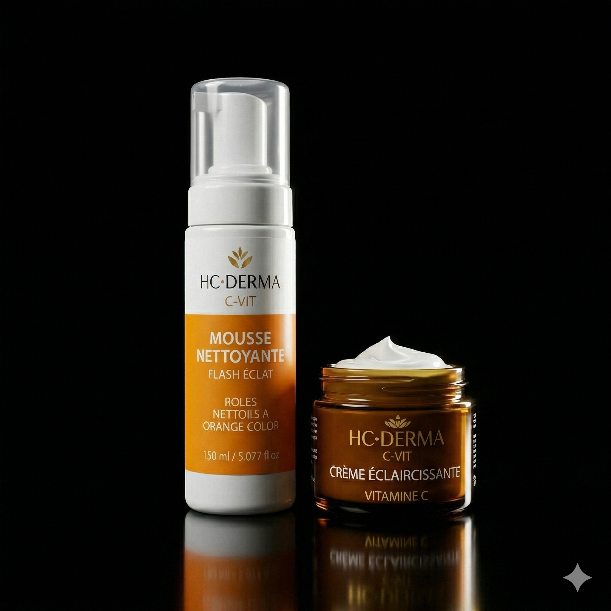 Pack Éclat Vitamine C – Mousse Nettoyante + Crème Éclaircissante
