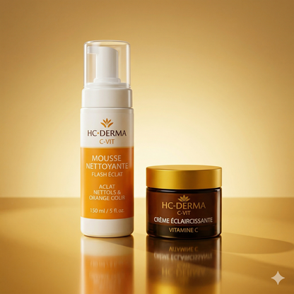 Pack Éclat Vitamine C – Mousse Nettoyante + Crème Éclaircissante