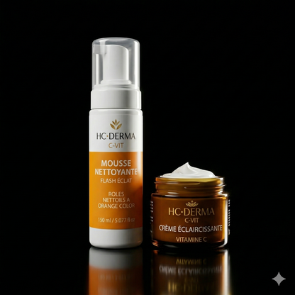 Pack Éclat Vitamine C – Mousse Nettoyante + Crème Éclaircissante