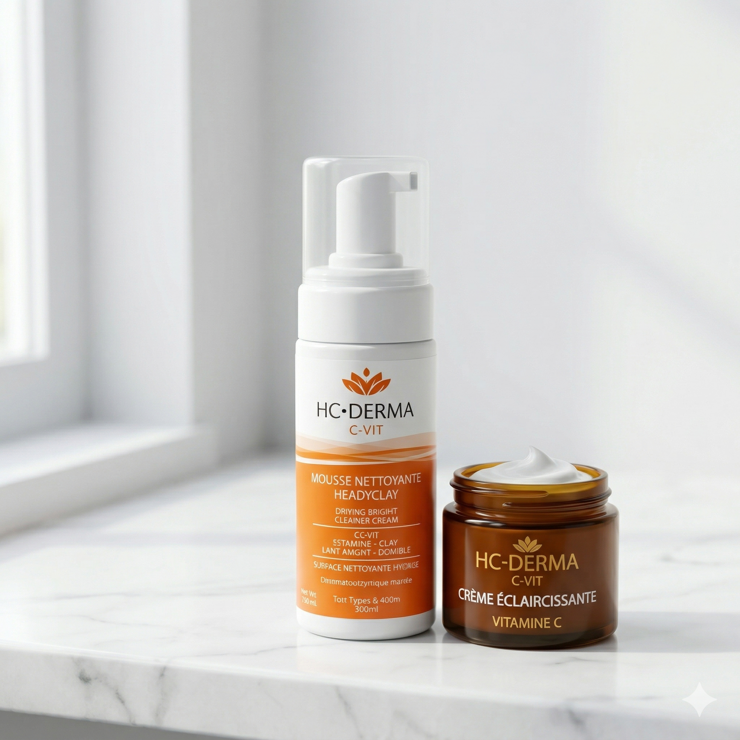 Pack Éclat Vitamine C – Mousse Nettoyante + Crème Éclaircissante