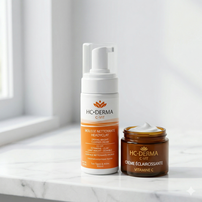 Pack Éclat Vitamine C – Mousse Nettoyante + Crème Éclaircissante